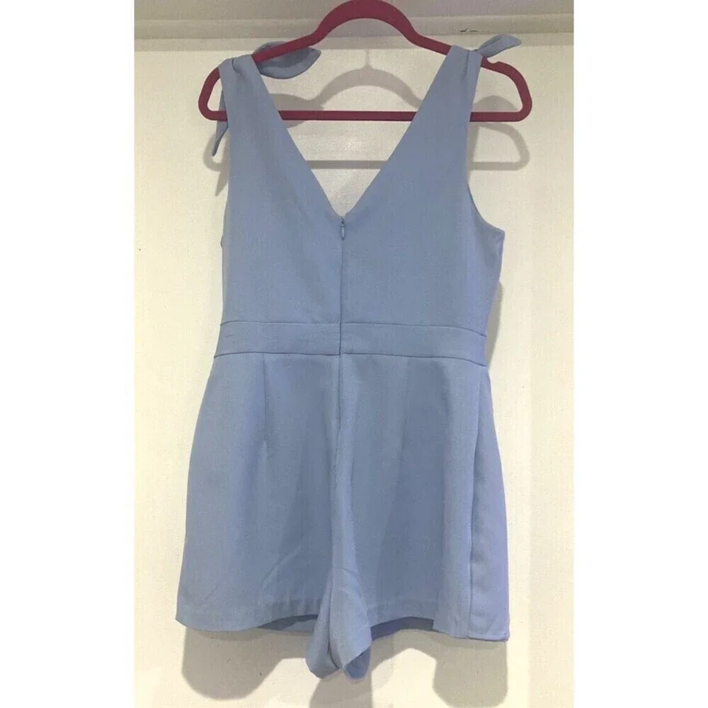 BCBGeneration Womens Slim Fit Sleeveless Tie Strap Skort Romper Size Medium Blue - Picture 6 of 12